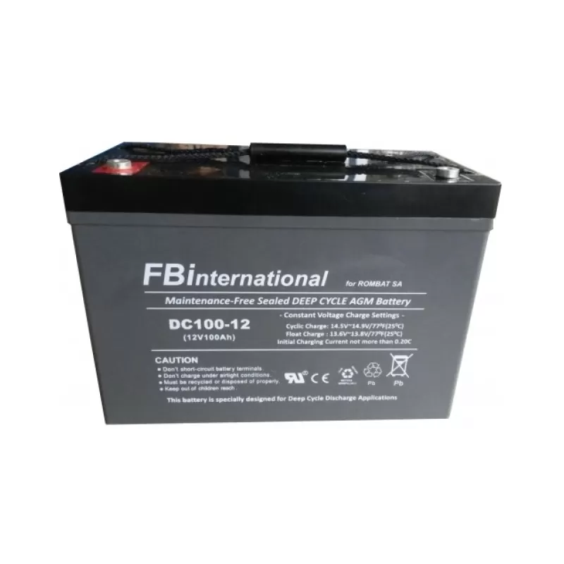 Acumulator AGM VRLA 12V 150A Deep Cycle dimensiuni 483mm x 170mm x h 240mm DC150-12 FBI - pm1