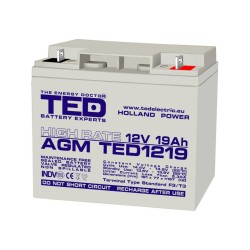 Acumulator AGM VRLA 12V 19A High Rate 181mm x 76mm x h 167mm F3 TED Battery Expert Holland TED002815 (2)