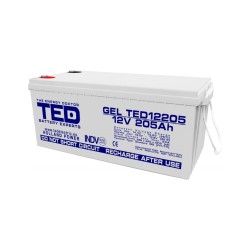 Acumulator AGM VRLA 12V 205A GEL Deep Cycle 525mm x 243mm x h 220mm M8 TED Battery Expert Holland TED003522 (1)
