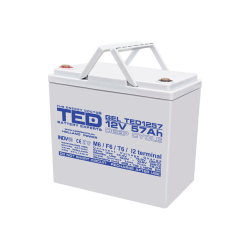 Acumulator AGM VRLA 12V 57A GEL Deep Cycle 229mm x 138mm x h 208mm M6 TED Battery Expert Holland TED003393 (1)