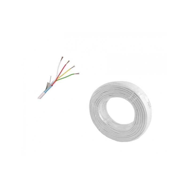 Cablu alarma 4 fire multifilare ecranate + fir masa CCA 4 x 0,22mm TED Wire Expert TED002280