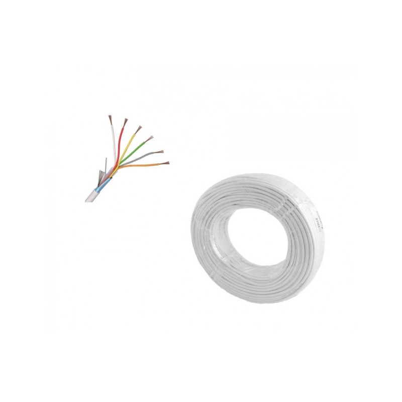 Cablu alarma 6 fire multifilare ecranate + fir masa CU 6 x 0,22 mm CEAM