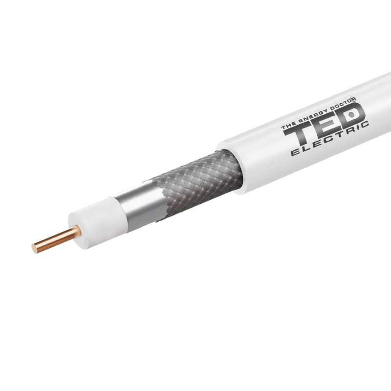 Cablu coaxial 75 ohm RG6 CCS + tresa CCA TED Wire Expert TED002341