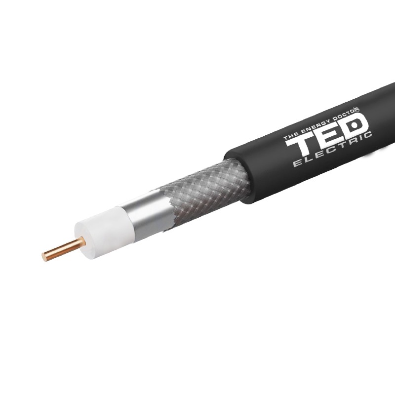 Cablu coaxial RG11 / F11 calitate fara sufa CCS rola 305 ml. - Oferta