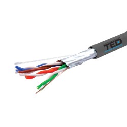 Cablu FTP cat.5e cupru integral 0,52 24AWG FLUKE PASS rola 305ml TED Wire Expert TED002396