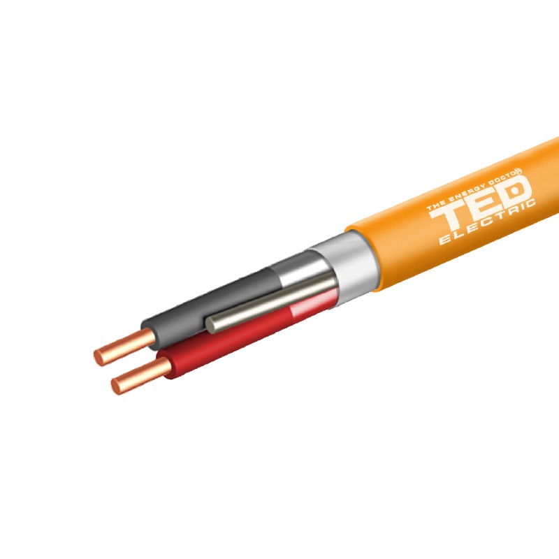Cablu incendiu JE - H (ST) H E30/E90 1 X 2 X 0,8 portocaliu role 100 ml.TED002440
