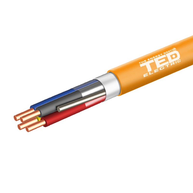 Cablu incendiu JE - H (ST) H E30/E90 2 X 2 X 0,8 portocaliu role 500 ml. TED002471