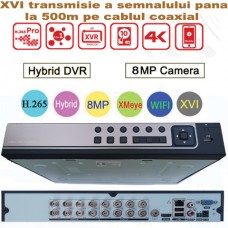 DVR 16 canale 4K (8MP) pentru camere XVI/AHD/TVI/CVI/CVBS/IP DVR-A8116K