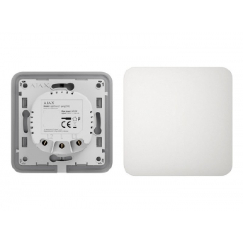 Intrerupator smart wireless pentru doua dispozitive, alb, circuit simplu, Ajax LIGHTSWITCH 2-GANG (WHT)