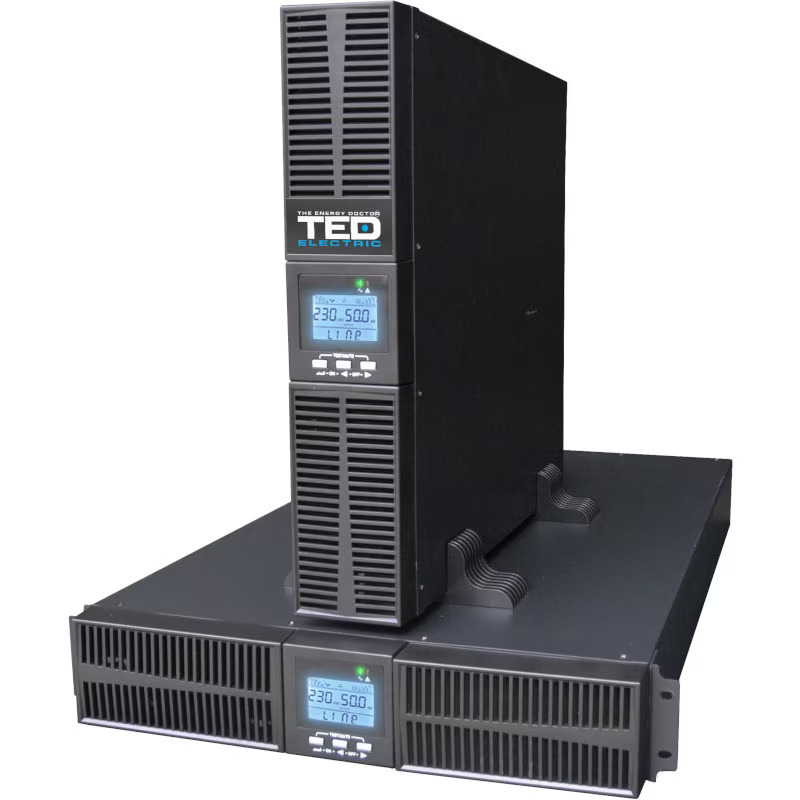 UPS 2000VA rackabil 2U, ONLINE, dubla conversie, management, 1 schuko + 4 IEC , TED004055 New