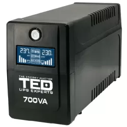 UPS 700VA/400W LCD Line Interactive AVR 2 schuko USB Management TED Electric TED003959