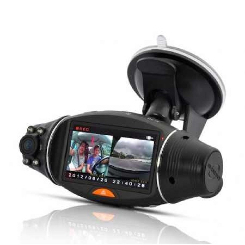 EMC-DCV07/ Camera auto duala interior+exterior cu inregistrare simultana pe stick, GPS si infrarosu
