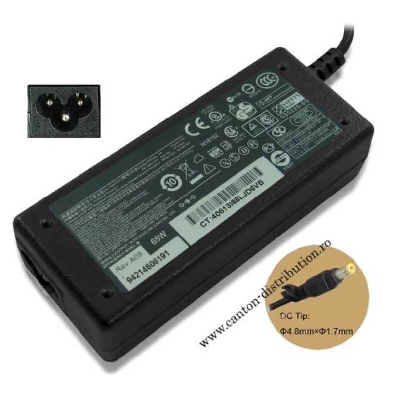 Alimentator laptop HP 18,5V/3,5A, standard conector 4,8x1,7 mm PA-1650-02H12