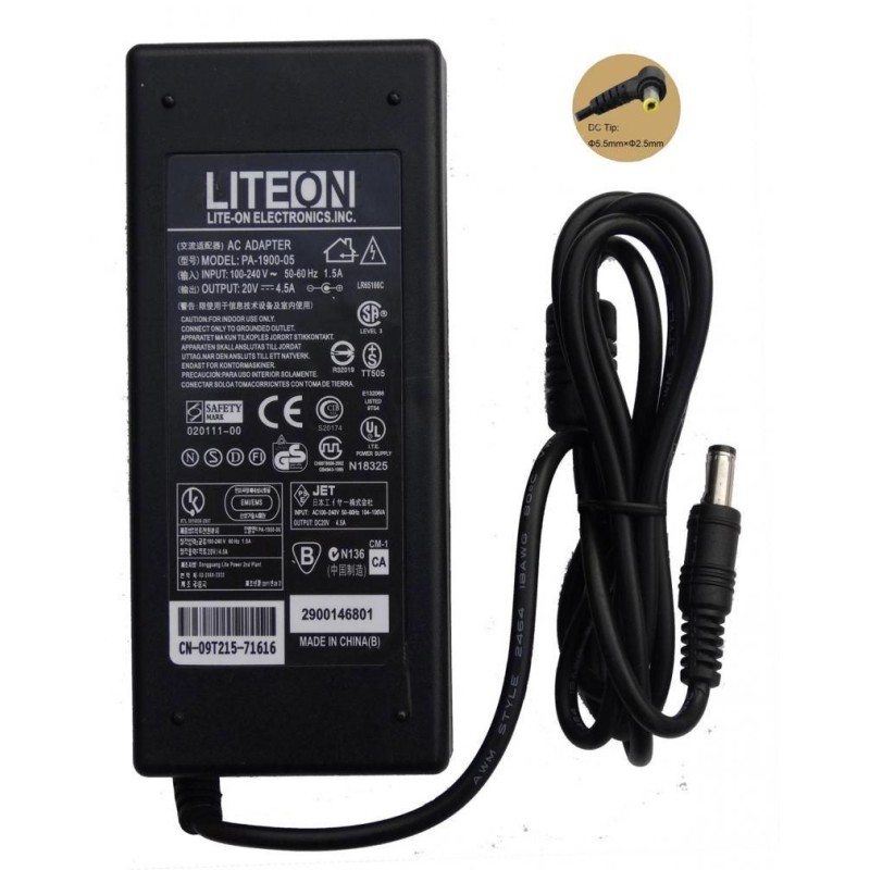 Alimentator laptop ACER 20V/4,5A, standard conector 5,5x2,5 mm PA-1900-06