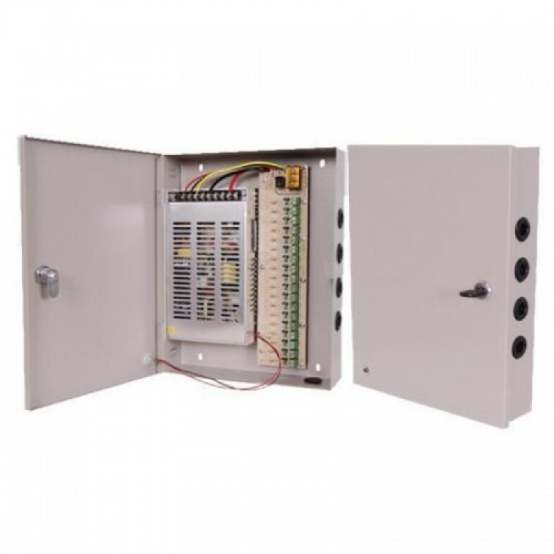 Sursa de alimentare pentru maxim 18 camere de supraveghere 12V/10A CP-12-10C18