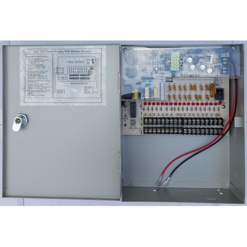 Sursa de alimentare cu back-up pentru maxim 18 camere de supraveghere 12V/10A CP-12-10U18