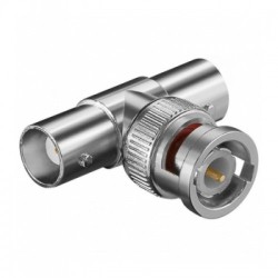 Conector adaptor BNC tata la 2xBNC mama