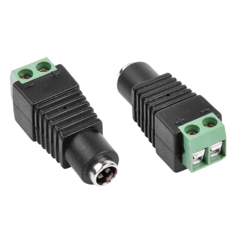 Conector alimentare camera (mama) cu prindere prin insurubare