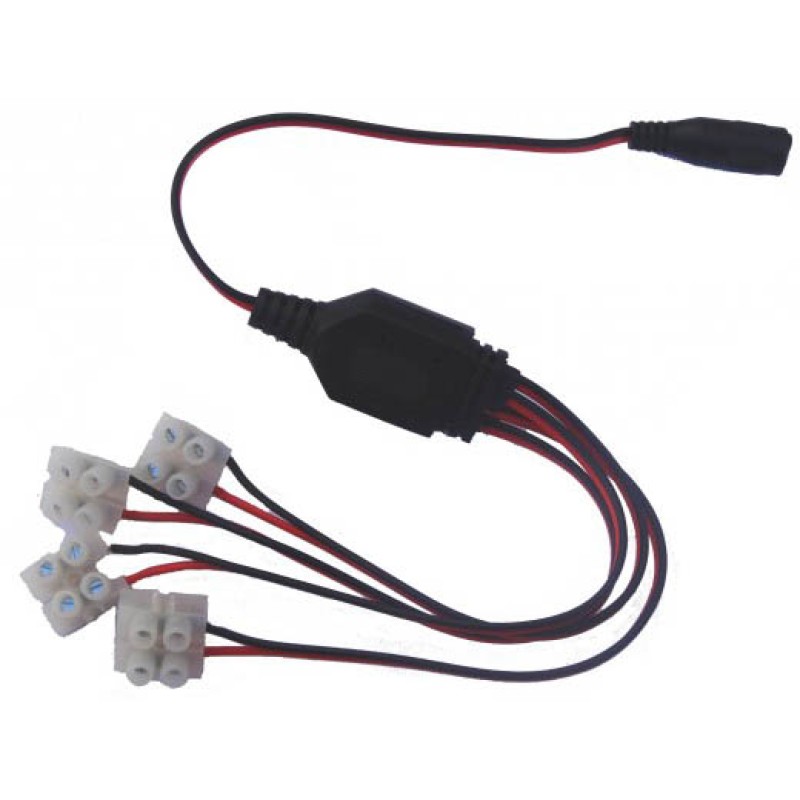 DCJ-4PS/ Spliter alimentare de la 1 la 4 (mama 2,1x5,5 la 4 tata cu surub)