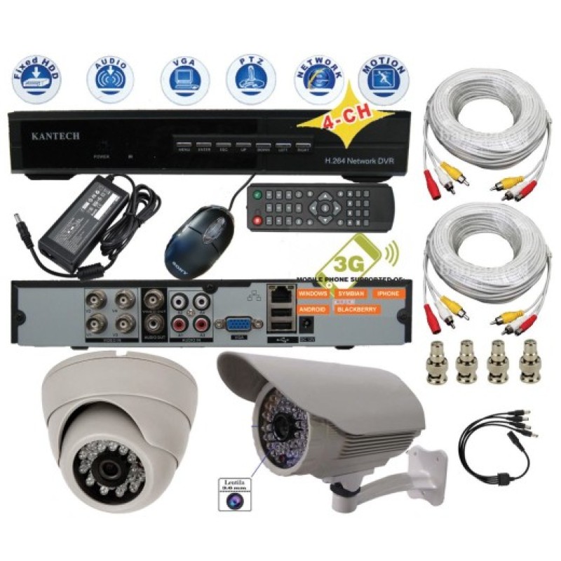 Kit sistem de supraveghere analogic 2 camere KIT-56