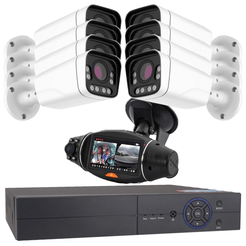 Kit sistem de supravegere 5 MP 8 camere + Camera auto KIT5MP8CH