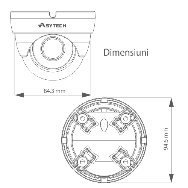 Camera IP 3.0MP, lentila 2.8mm - ASYTECH seria VT VT-IP18DF-3S