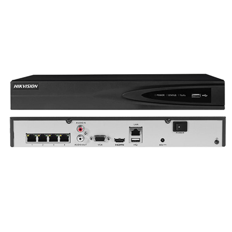 NVR 4 canale IP, Ultra HD rezolutie 4K - 4 porturi POE - HIKVISION DS-7604NI-K1-4P