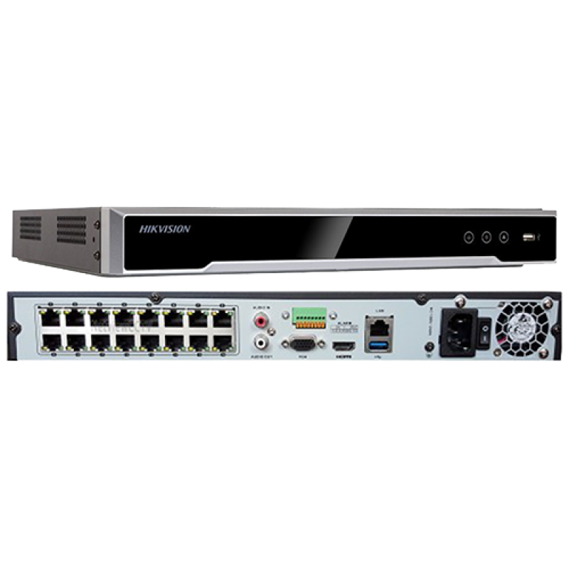 NVR 4K, 16 canale 12MP + 16 porturi PoE - HIKVISION DS-7616NI-I2-16P