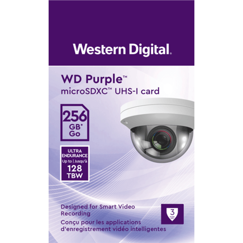 Card MicroSD 256GB, seria Purple Ultra Endurance - Western Digital WDD256G1P0C