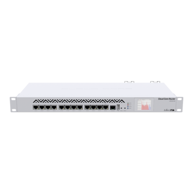 Cloud Core Router, 12 x Gigabit, RouterOS L6, 1U - MikroTik CCR1016-12G