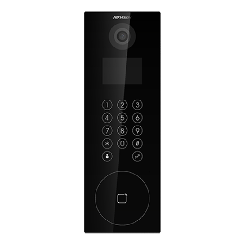 Panou exterior videointerfon TCP/IP pentru blocuri si spatii birouri, control acces integrat cu card sau cod PIN - HIKVISION DS-KD8103-E6