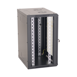 Rack perete 18U 19' 600x450, capacitate incarcare 80 Kg, negru - ASYTECH Networking ASY-18U-6045W