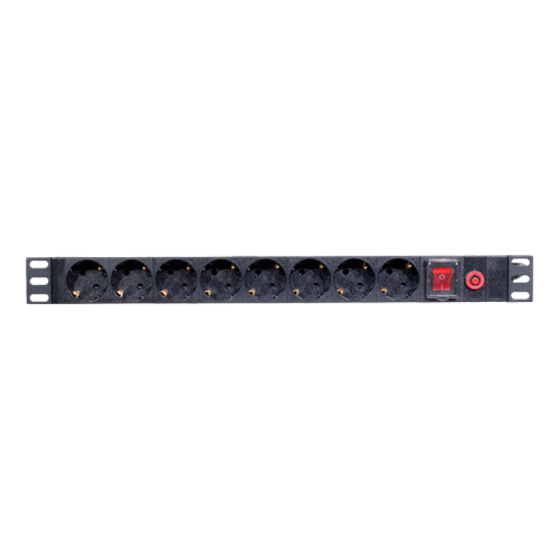 PDU 8 prize Shuko, 19'', 1U, aluminiu cu protectie - ASYTECH Networking ASY-PDU-8