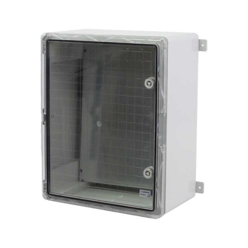 Cutie distributie IP65 din ABS gri, usa transparenta, placa metalica, 400x500x240 mm PP3017