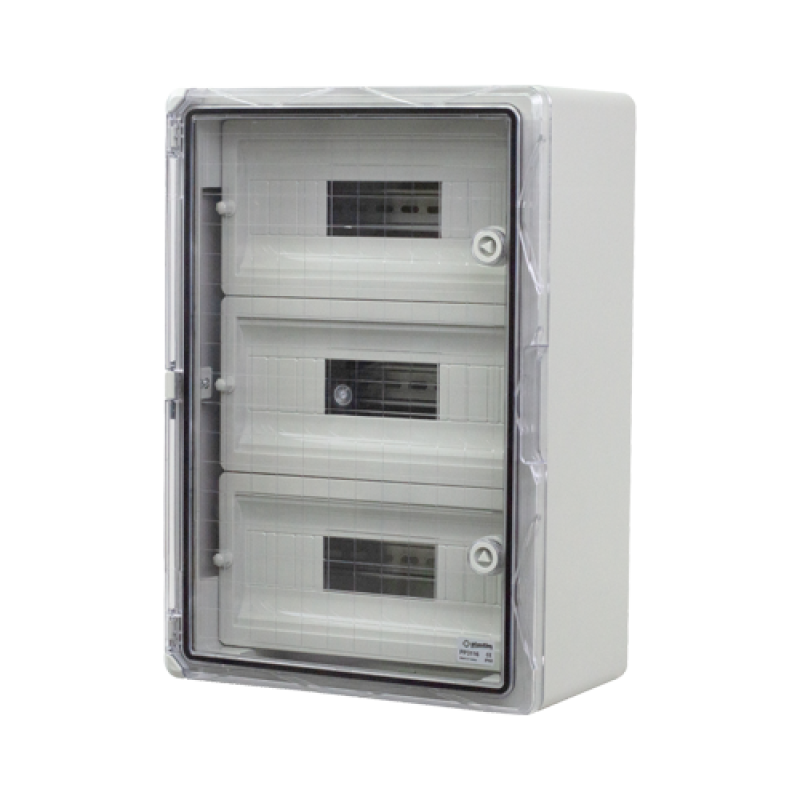 Cutie modulara IP65 din ABS gri, usa transparenta, 3 x 15 module, 350x500x190 mm PP3116
