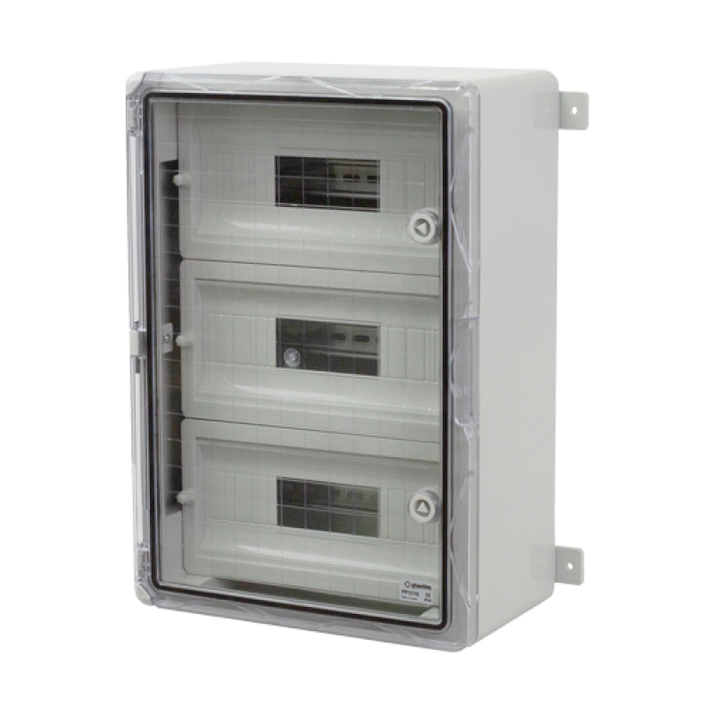Cutie modulara IP65 din ABS gri, usa transparenta, 3 x 15 module, 350x500x190 mm PP3116