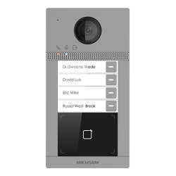 Panou exterior videointerfon TCP/IP pentru 4 familii, Wi-Fi 2.4GHz, control acces integrat - HIKVISION DS-KV8413-WME1