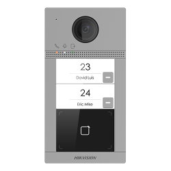 Panou exterior videointerfon TCP/IP pentru 2 familii, Wi-Fi 2.4GHz, control acces integrat - HIKVISION DS-KV8213-WME1