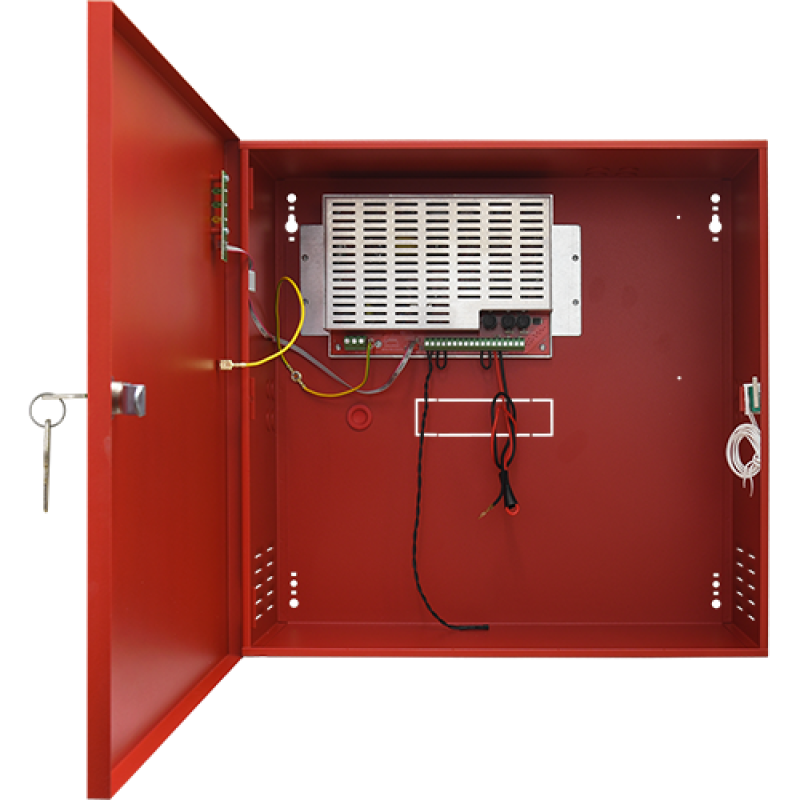 Sursa de alimentare EN 54-4, 27.6V/3.8A, cutie metalica cu loc acumulatori 2x28Ah/12V - PULSAR EN54C-5A28
