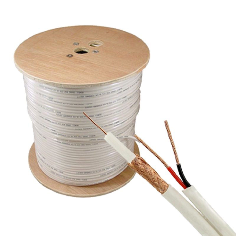 Cablu coaxial RG59 + alimentare 2x0.75, 305m, alb TSY-RG59+2X0.75-W