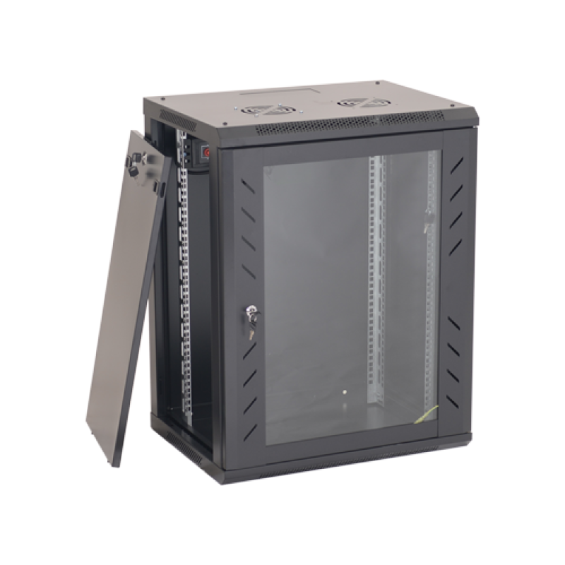 Rack perete 15U 19' 600x450, capacitate incarcare 80 Kg, negru - ASYTECH Networking ASY-15U-6045W