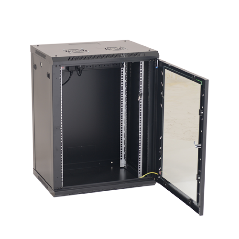 Rack perete 15U 19' 600x450, capacitate incarcare 80 Kg, negru - ASYTECH Networking ASY-15U-6045W