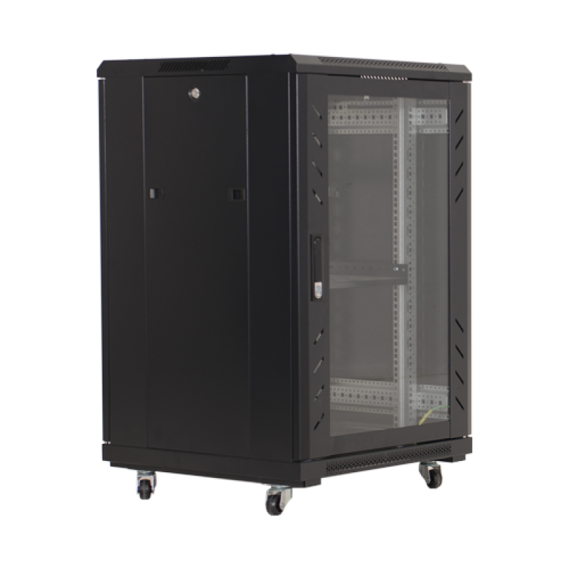 Rack podea 18U 19' 600x800, capacitate incarcare 500 Kg, negru - ASYTECH Networking ASY-18U-6080E