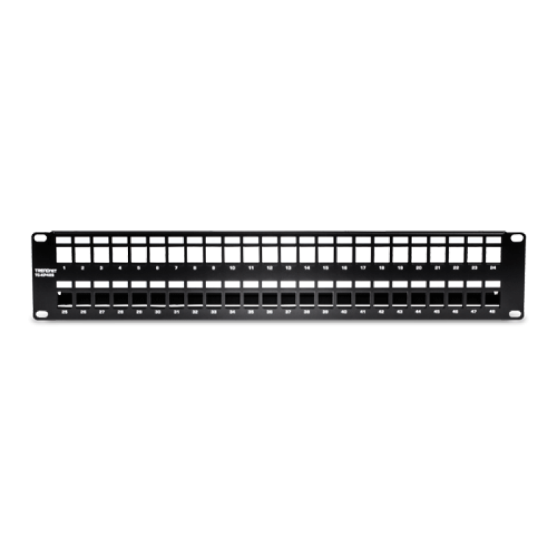 Patch Panel ecranat 48 porturi blank keystone 2U - TRENDnet TC-KP48S
