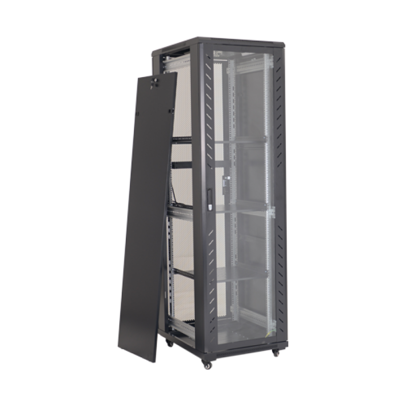Rack podea 47U 19' 600x800, capacitate incarcare 800 Kg, negru - ASYTECH Networking ASY-47U-6080S