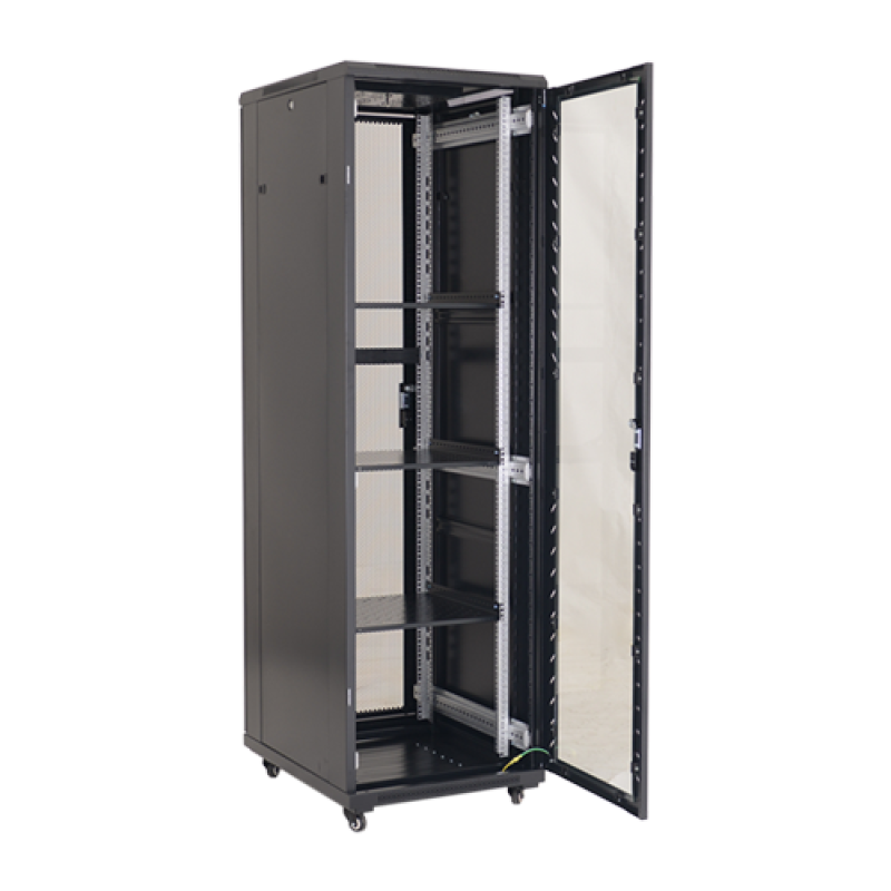 Rack podea 47U 19' 600x800, capacitate incarcare 800 Kg, negru - ASYTECH Networking ASY-47U-6080S