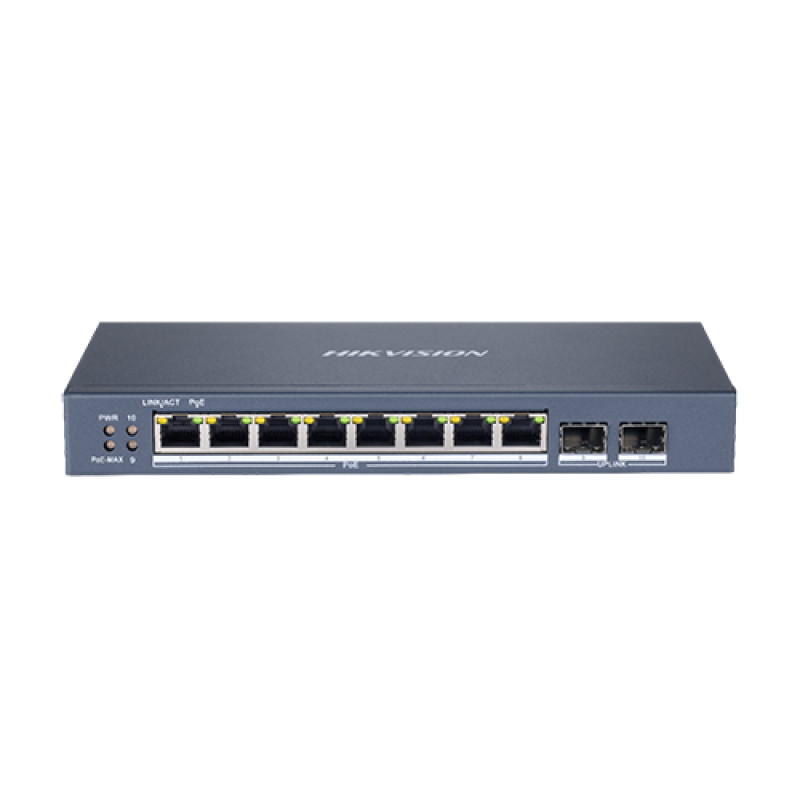 Switch 8 porturi Gigabit PoE, 2 port SFP uplink, SMART Management - HIKVISION DS-3E1510P-SI