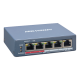 Switch 4 porturi PoE, 1 port uplink RJ45, SMART Management - HIKVISION DS-3E1105P-EI