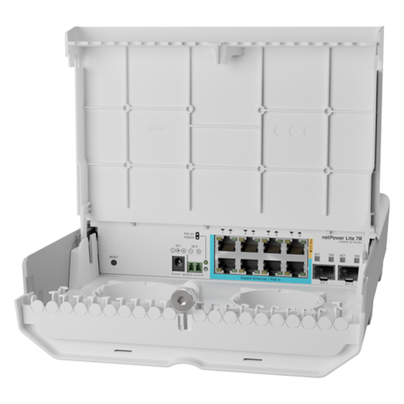 Smart Switch outdoor, 8 x Gigabit (7 PoE in), 2 x SFP+ 10Gbps - Mikrotik CSS610-1Gi-7R-2S+OUT