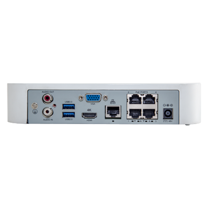 NVR seria Easy, 4 canale 8MP  + 4 porturi Long PoE, H.265 Ultra - UNV NVR301-04LS3-P4